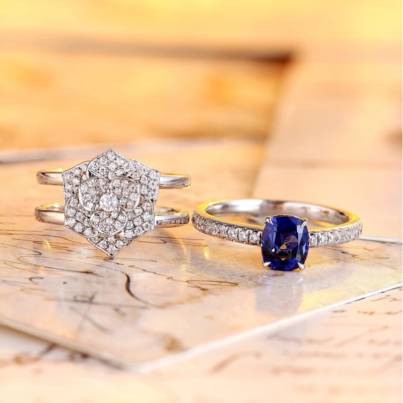 Ruif Jewelry Classic Design S925 Silver 13.34ct Lab Grown Sapphire Ring Wedding Bands ring Ruif Jewelry Classic Design S925 Silver 13.34ct Lab Grown Sapphire Ring Wedding Bands ring