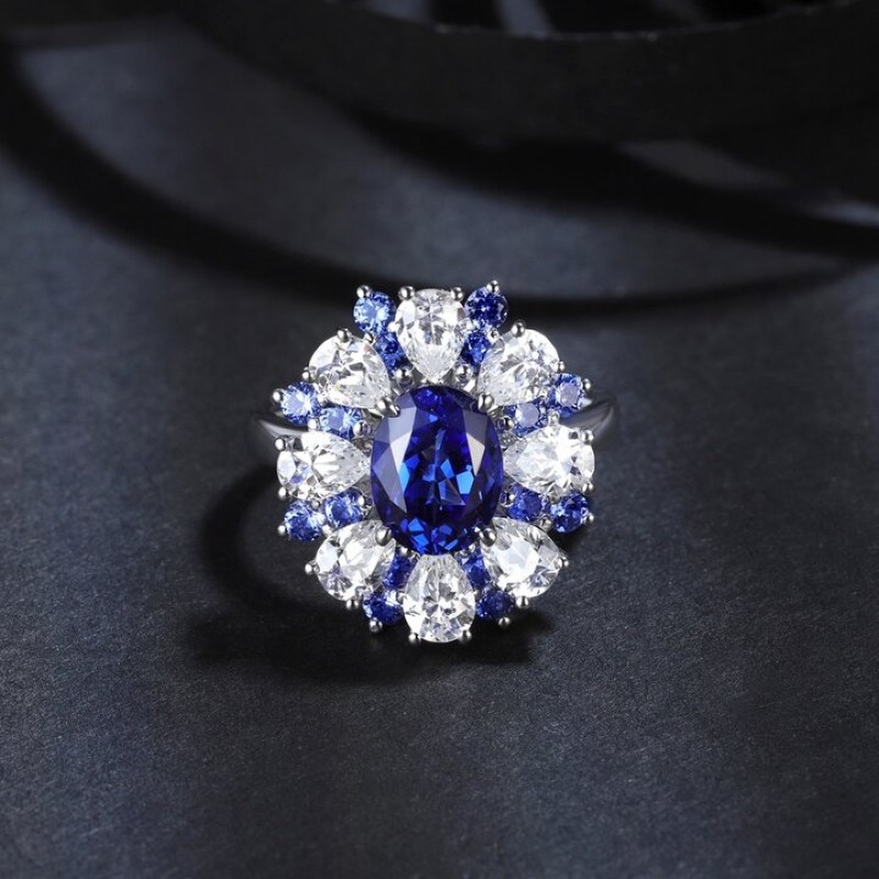 Ruif Jewelry Classic Design S925 Silver 2.75ct Lab Grown Sapphire Ring Wedding Bands ring
