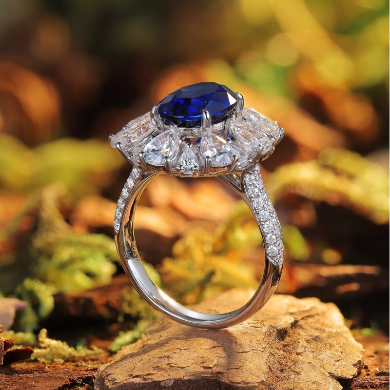 Ruif Jewelry Classic Design S925 Silver 3.08ct Lab Grown Sapphire Ring Wedding Bands ring