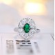 Ruif Jewelry Classic Design S925 Silver 0.71ct Lab Grown Emerald Ring Ruby And Royal Blue Sapphire Ring Wedding Bands