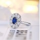 Ruif Jewelry Classic Design S925 Silver 0.71ct Lab Grown Emerald Ring Ruby And Royal Blue Sapphire Ring Wedding Bands