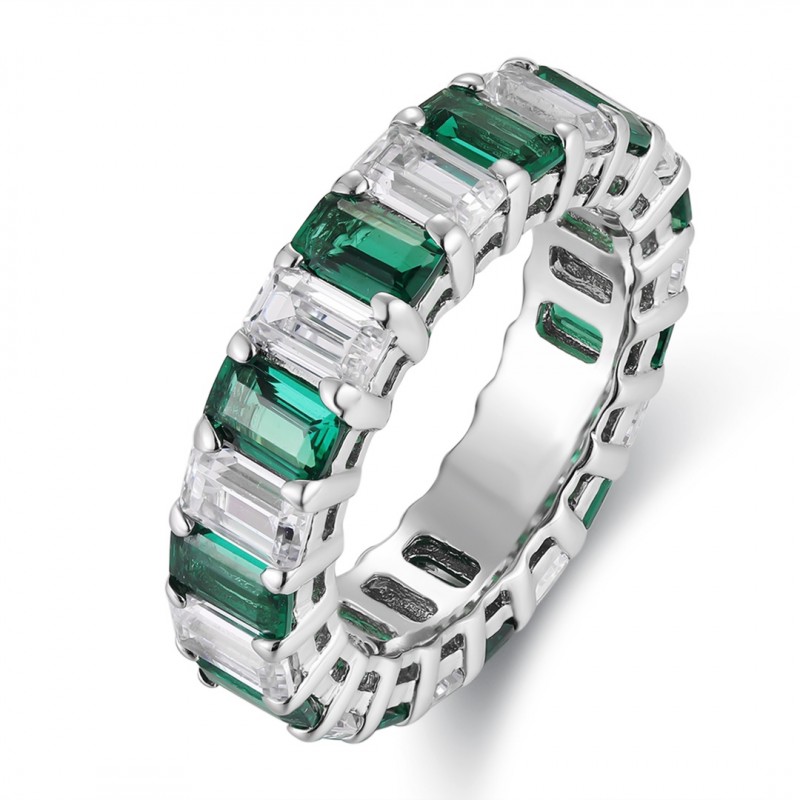 Ruif Jewelry Classic Design S925 Silver 2.59ct Lab Grown Emerald/Ruby/Royal Blue Sapphire Ring Wedding Bands Ruif Jewelry Classic Design S925 Silver 2.59ct Lab Grown Emerald/Ruby/Royal Blue Sapphire Ring Wedding Bands
