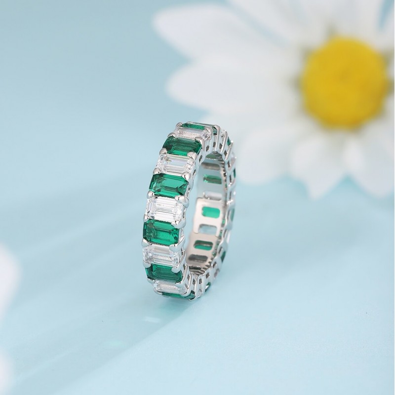 Ruif Jewelry Classic Design S925 Silver 2.59ct Lab Grown Emerald/Ruby/Royal Blue Sapphire Ring Wedding Bands Ruif Jewelry Classic Design S925 Silver 2.59ct Lab Grown Emerald/Ruby/Royal Blue Sapphire Ring Wedding Bands