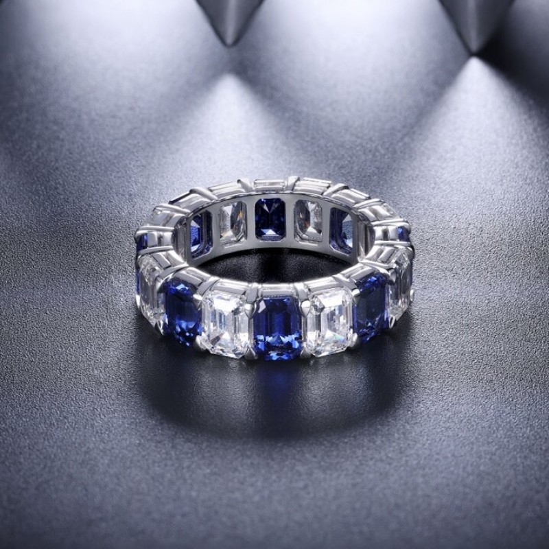 Ruif Jewelry Classic Design S925 Silver 2.59ct Lab Grown Emerald/Ruby/Royal Blue Sapphire Ring Wedding Bands Ruif Jewelry Classic Design S925 Silver 2.59ct Lab Grown Emerald/Ruby/Royal Blue Sapphire Ring Wedding Bands