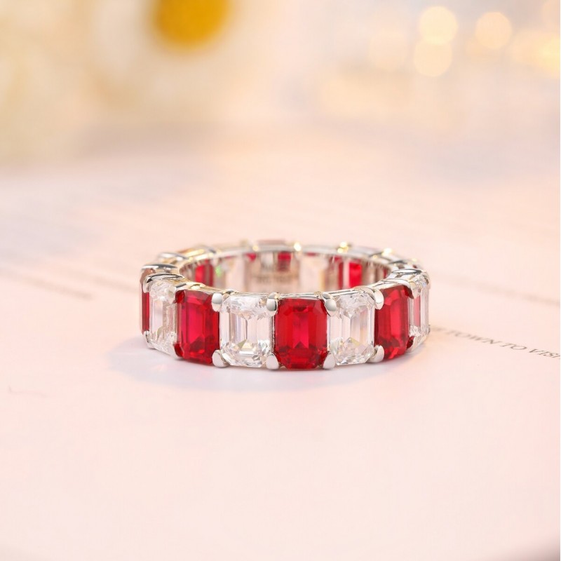 Ruif Jewelry Classic Design S925 Silver 2.59ct Lab Grown Emerald/Ruby/Royal Blue Sapphire Ring Wedding Bands Ruif Jewelry Classic Design S925 Silver 2.59ct Lab Grown Emerald/Ruby/Royal Blue Sapphire Ring Wedding Bands