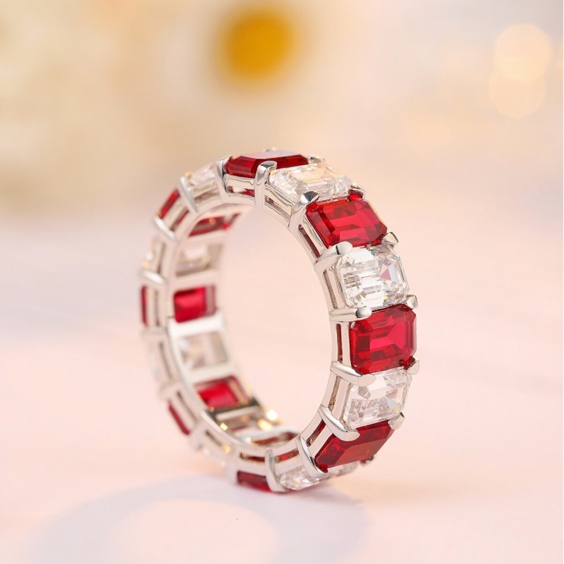 Ruif Jewelry Classic Design S925 Silver 2.59ct Lab Grown Emerald/Ruby/Royal Blue Sapphire Ring Wedding Bands Ruif Jewelry Classic Design S925 Silver 2.59ct Lab Grown Emerald/Ruby/Royal Blue Sapphire Ring Wedding Bands