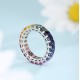 Ruif Jewelry Classic Design S925 Silver 7.4ct Lab Grown Sapphire Ring Rainbow Color Wedding Bands ring Ruif Jewelry Classic Design S925 Silver 7.4ct Lab Grown Sapphire Ring Rainbow Color Wedding Bands ring