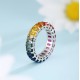 Ruif Jewelry Classic Design S925 Silver 7.4ct Lab Grown Sapphire Ring Rainbow Color Wedding Bands ring Ruif Jewelry Classic Design S925 Silver 7.4ct Lab Grown Sapphire Ring Rainbow Color Wedding Bands ring