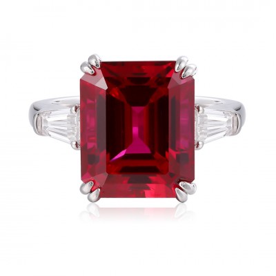 Ruif Jewelry Classic Design S925 Silver 8.578ct Lab Grown Ruby Ring Wedding Bands