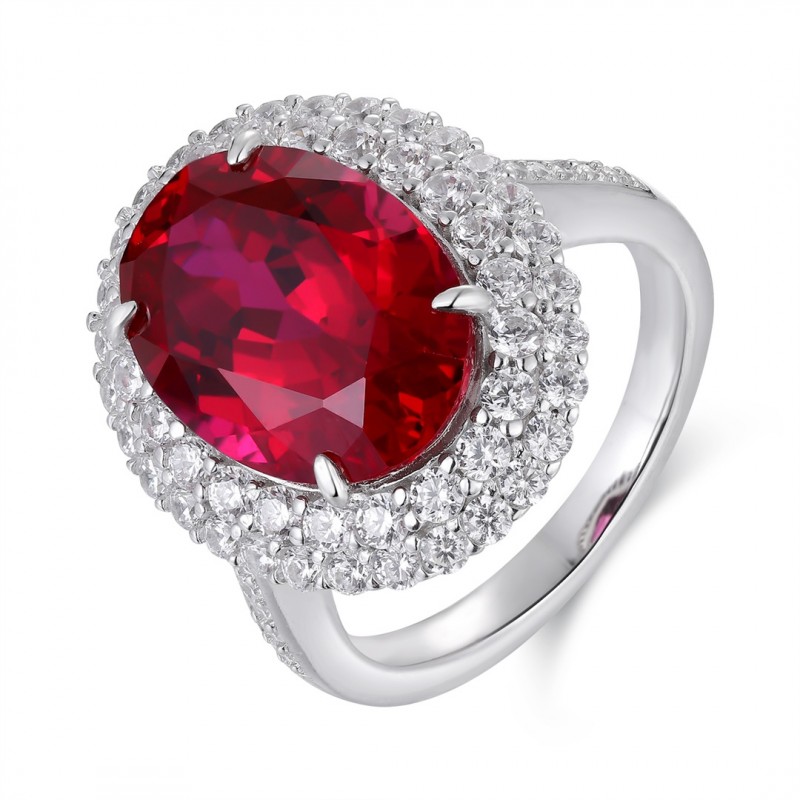 Ruif Jewelry Classic Design S925 Silver 8.18ct Lab Grown Ruby Ring Wedding Bands Ruif Jewelry Classic Design S925 Silver 8.18ct Lab Grown Ruby Ring Wedding Bands