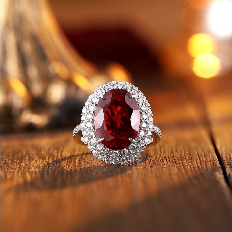 Ruif Jewelry Classic Design S925 Silver 8.18ct Lab Grown Ruby Ring Wedding Bands Ruif Jewelry Classic Design S925 Silver 8.18ct Lab Grown Ruby Ring Wedding Bands