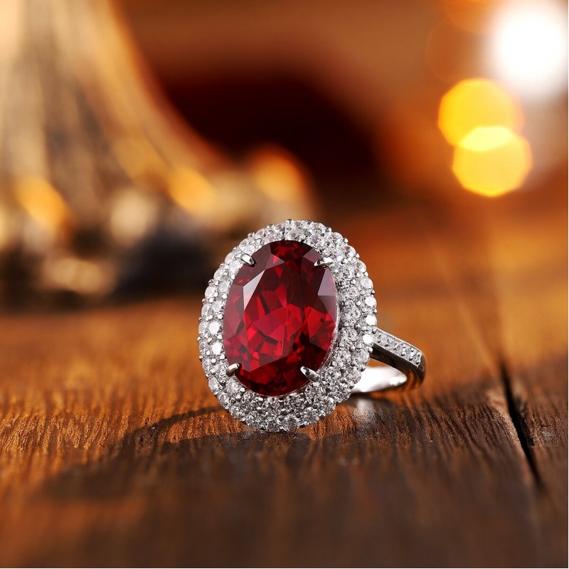Ruif Jewelry Classic Design S925 Silver 8.18ct Lab Grown Ruby Ring Wedding Bands Ruif Jewelry Classic Design S925 Silver 8.18ct Lab Grown Ruby Ring Wedding Bands