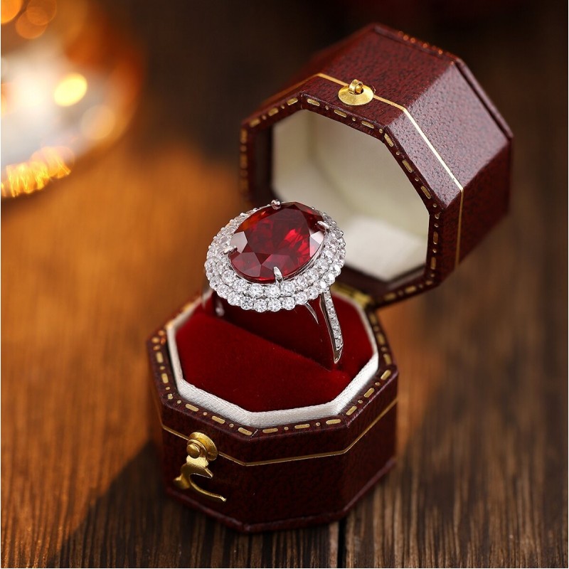 Ruif Jewelry Classic Design S925 Silver 8.18ct Lab Grown Ruby Ring Wedding Bands Ruif Jewelry Classic Design S925 Silver 8.18ct Lab Grown Ruby Ring Wedding Bands