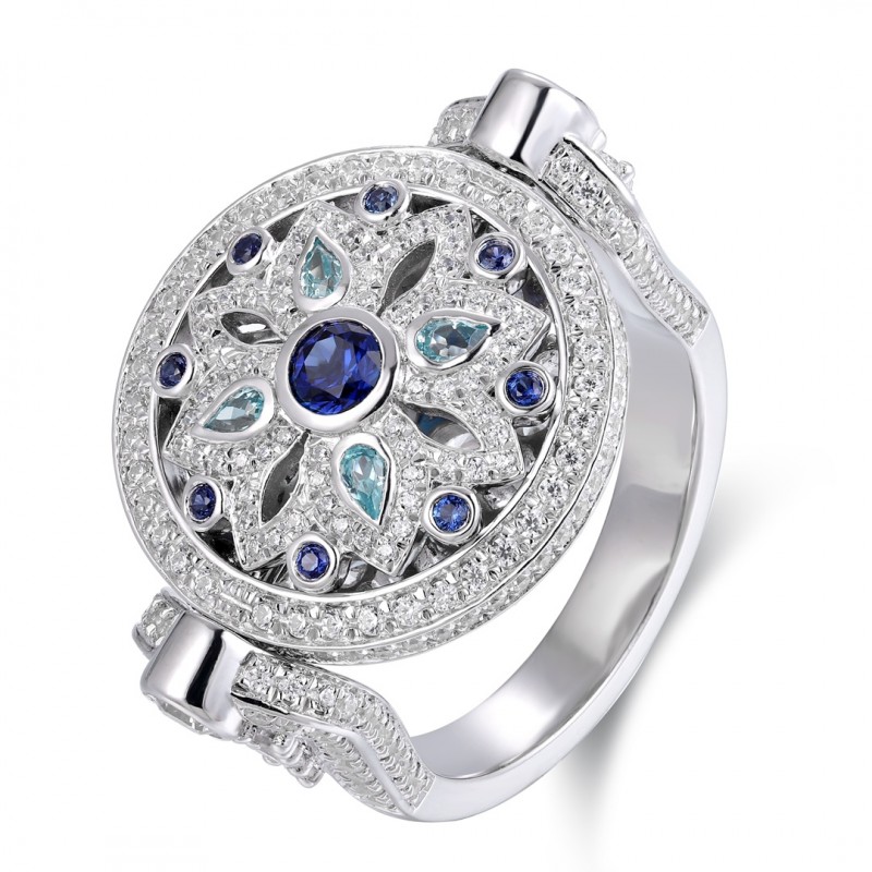 Ruif Jewelry Classic Design S925 Silver 0.525ct Lab Grown Sapphire Ring Wedding Bands ring Ruif Jewelry Classic Design S925 Silver 0.525ct Lab Grown Sapphire Ring Wedding Bands ring