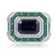 Ruif Jewelry Classic Design S925 Silver 4.76ct Lab Grown Sapphire Ring Wedding Bands Ruif Jewelry Classic Design S925 Silver 4.76ct Lab Grown Sapphire Ring Wedding Bands