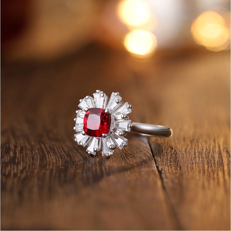 Ruif Jewelry Classic Design S925 Silver 1.47ct Lab Grown Ruby Ring Wedding Bands Ruif Jewelry Classic Design S925 Silver 1.47ct Lab Grown Ruby Ring Wedding Bands