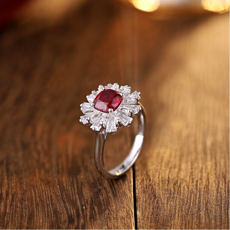 Ruif Jewelry Classic Design S925 Silver 1.47ct Lab Grown Ruby Ring Wedding Bands Ruif Jewelry Classic Design S925 Silver 1.47ct Lab Grown Ruby Ring Wedding Bands