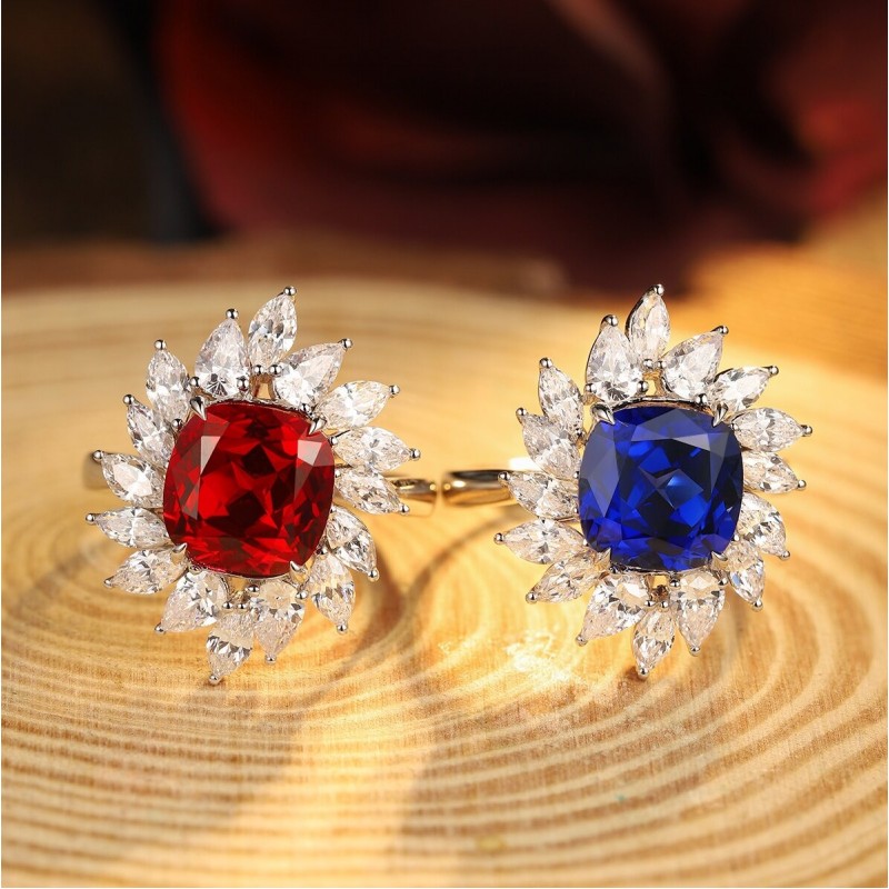Ruif Jewelry Classic Design S925 Silver 2.58ct Lab Grown Ruby And Royal Blue Sapphire Ring Wedding Bands Ruif Jewelry Classic Design S925 Silver 2.58ct Lab Grown Ruby And Royal Blue Sapphire Ring Wedding Bands