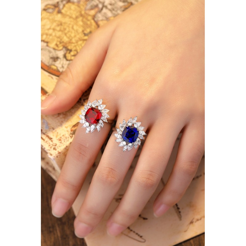 Ruif Jewelry Classic Design S925 Silver 2.58ct Lab Grown Ruby And Royal Blue Sapphire Ring Wedding Bands Ruif Jewelry Classic Design S925 Silver 2.58ct Lab Grown Ruby And Royal Blue Sapphire Ring Wedding Bands