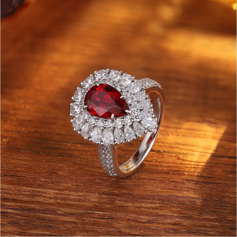 Ruif Jewelry Classic Design S925 Silver 2.83ct Lab Grown Ruby Ring Wedding Bands Ruif Jewelry Classic Design S925 Silver 2.83ct Lab Grown Ruby Ring Wedding Bands