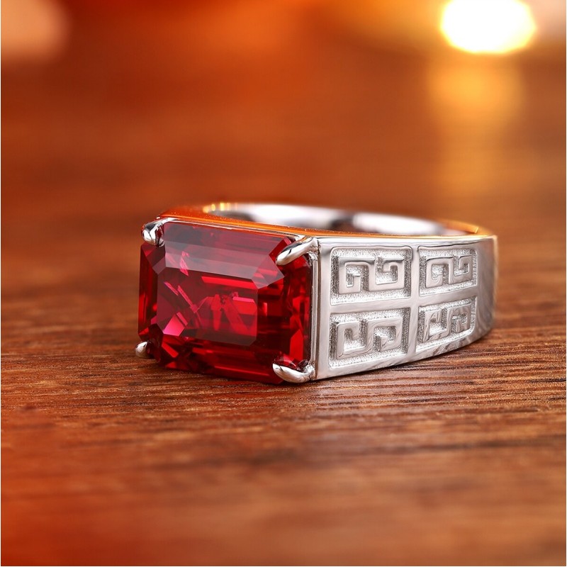 Ruif Jewelry Classic Design S925 Silver 9.07ct Lab Grown Ruby Ring Wedding Bands Ruif Jewelry Classic Design S925 Silver 9.07ct Lab Grown Ruby Ring Wedding Bands