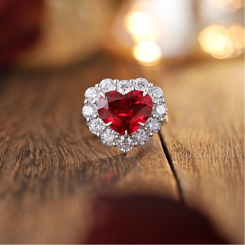 Ruif Jewelry Classic Design S925 Silver 7.49ct Lab Grown Ruby Ring Wedding Bands Ruif Jewelry Classic Design S925 Silver 7.49ct Lab Grown Ruby Ring Wedding Bands