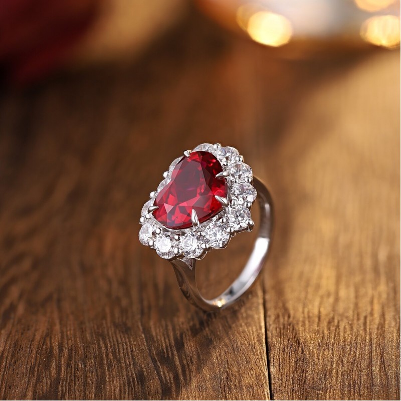 Ruif Jewelry Classic Design S925 Silver 7.49ct Lab Grown Ruby Ring Wedding Bands Ruif Jewelry Classic Design S925 Silver 7.49ct Lab Grown Ruby Ring Wedding Bands
