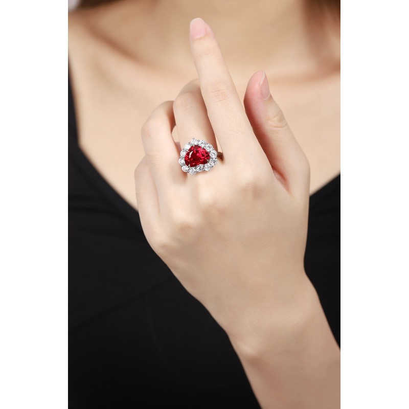 Ruif Jewelry Classic Design S925 Silver 7.49ct Lab Grown Ruby Ring Wedding Bands Ruif Jewelry Classic Design S925 Silver 7.49ct Lab Grown Ruby Ring Wedding Bands
