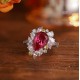 Ruif Jewelry Classic Design S925 Silver 4.14ct Lab Grown Papalacha Ring Wedding Bands Ruif Jewelry Classic Design S925 Silver 4.14ct Lab Grown Papalacha Ring Wedding Bands