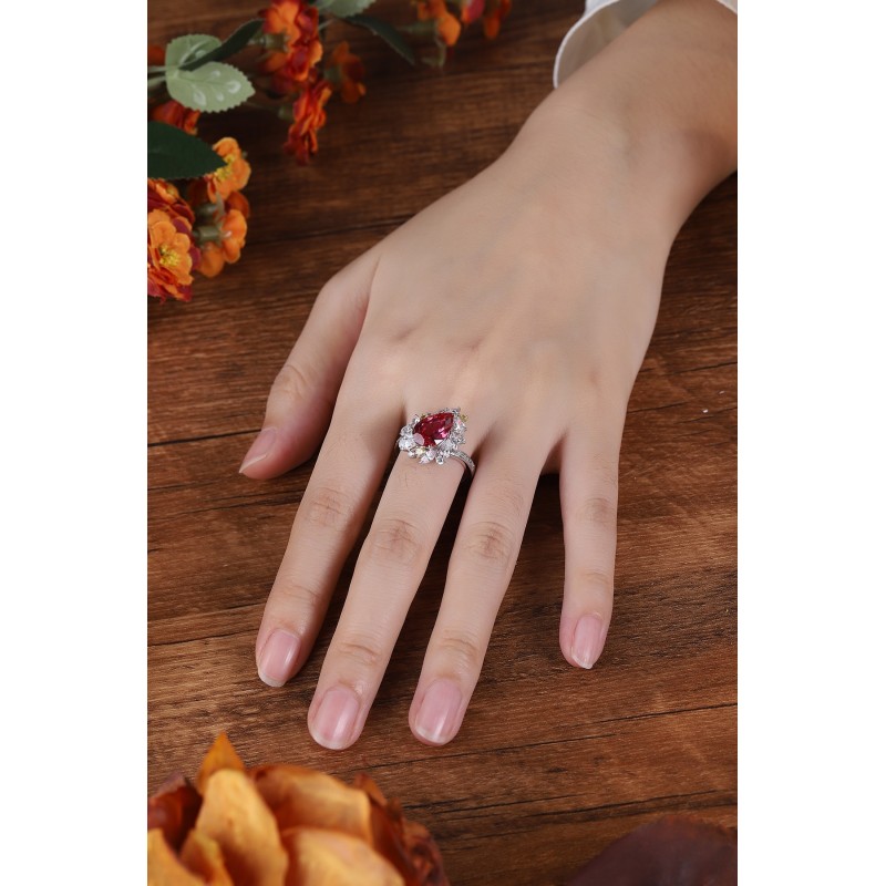 Ruif Jewelry Classic Design S925 Silver 4.14ct Lab Grown Papalacha Ring Wedding Bands Ruif Jewelry Classic Design S925 Silver 4.14ct Lab Grown Papalacha Ring Wedding Bands