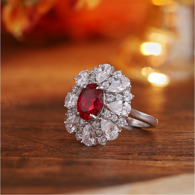 Ruif Jewelry Classic Design S925 Silver 3.63ct Lab Grown Ruby Ring Wedding Bands Ruif Jewelry Classic Design S925 Silver 3.63ct Lab Grown Ruby Ring Wedding Bands
