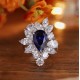 Ruif Jewelry Classic Design S925 Silver 4.32ct Lab Grown Sapphire Ring Wedding Bands