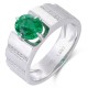 Ruif Jewelry Classic Design S925 Silver 1.63ct Lab Grown Emerald Ring Wedding Bands