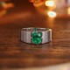 Ruif Jewelry Classic Design S925 Silver 1.63ct Lab Grown Emerald Ring Wedding Bands
