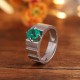 Ruif Jewelry Classic Design S925 Silver 1.63ct Lab Grown Emerald Ring Wedding Bands
