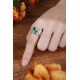 Ruif Jewelry Classic Design S925 Silver 1.4ct Lab Grown Emerald Ring Wedding Bands