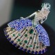 Ruif Jewelry 53x69mm Dancing Girl Brooch S925 Silver Cubic Zircona Brooch Fashion Jewelry