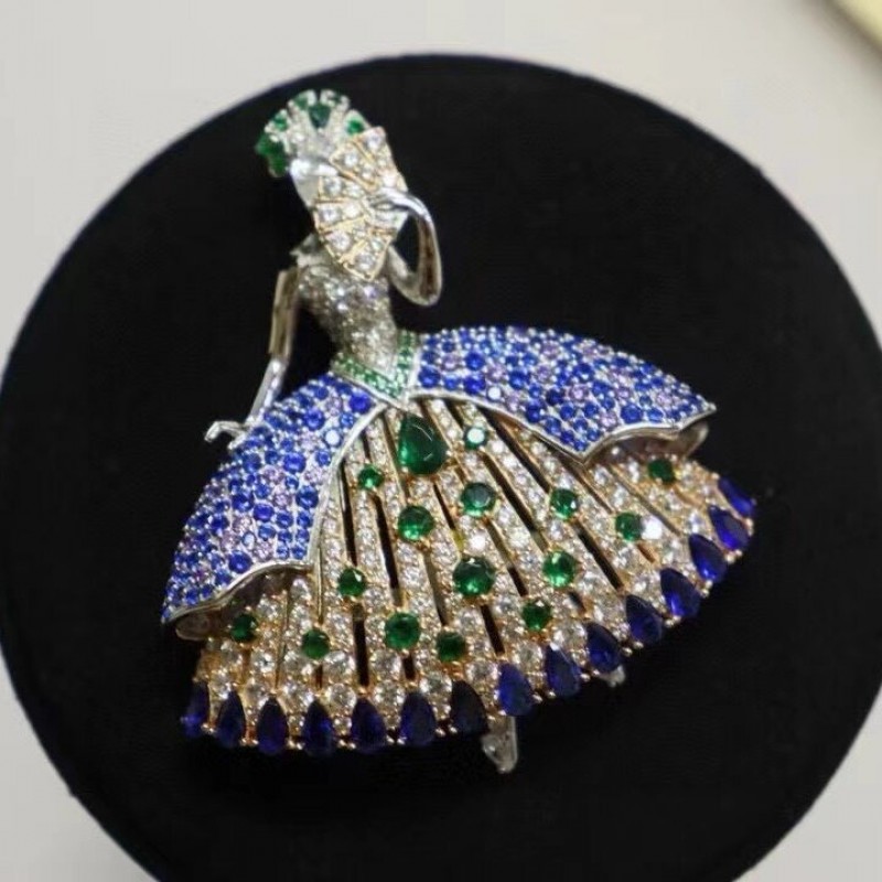 Ruif Jewelry 53x69mm Dancing Girl Brooch S925 Silver Cubic Zircona Brooch Fashion Jewelry Ruif Jewelry 53x69mm Dancing Girl Brooch S925 Silver Cubic Zircona Brooch Fashion Jewelry
