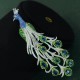 Ruif Jewelry 34x72mm Peacock Brooch S925 Silver Cubic Zircona Brooch Fashion Jewelry