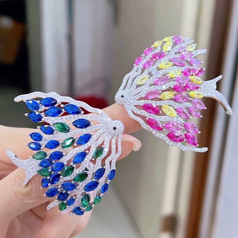 Ruif Jewelry 52x55mm Goldfish Brooch S925 Silver 5A Cubic Zircona Brooch Fashion Jewelry Ruif Jewelry 52x55mm Goldfish Brooch S925 Silver 5A Cubic Zircona Brooch Fashion Jewelry