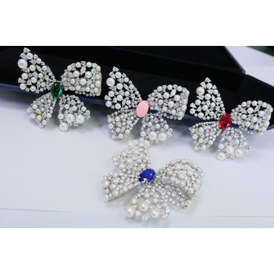 Ruif Jewelry Pearl Bow Brooch S925 Silver Brooch Women Jewelry Cubic Zircona Gemstone Fashion Jewelry