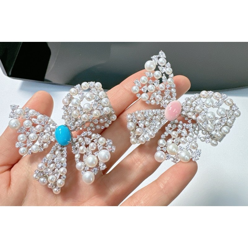 Ruif Jewelry Pearl Bow Brooch S925 Silver Brooch Women Jewelry Cubic Zircona Gemstone Fashion Jewelry Ruif Jewelry Pearl Bow Brooch S925 Silver Brooch Women Jewelry Cubic Zircona Gemstone Fashion Jewelry