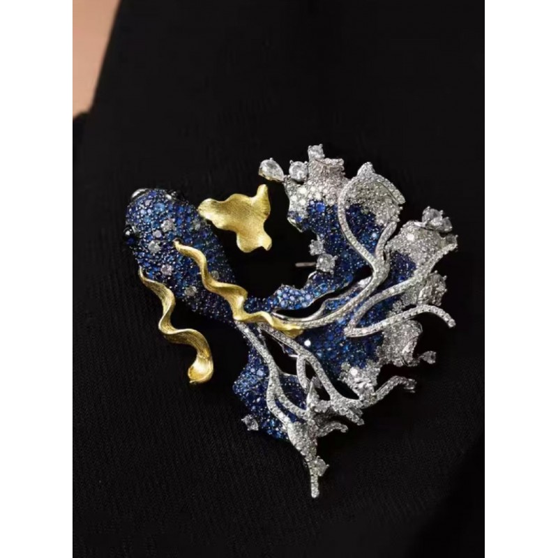 Ruif Jewelry Gold Fish Brooch S925 Silver Cubic Zircona Brooch Fashion Jewelry Ruif Jewelry Gold Fish Brooch S925 Silver Cubic Zircona Brooch Fashion Jewelry