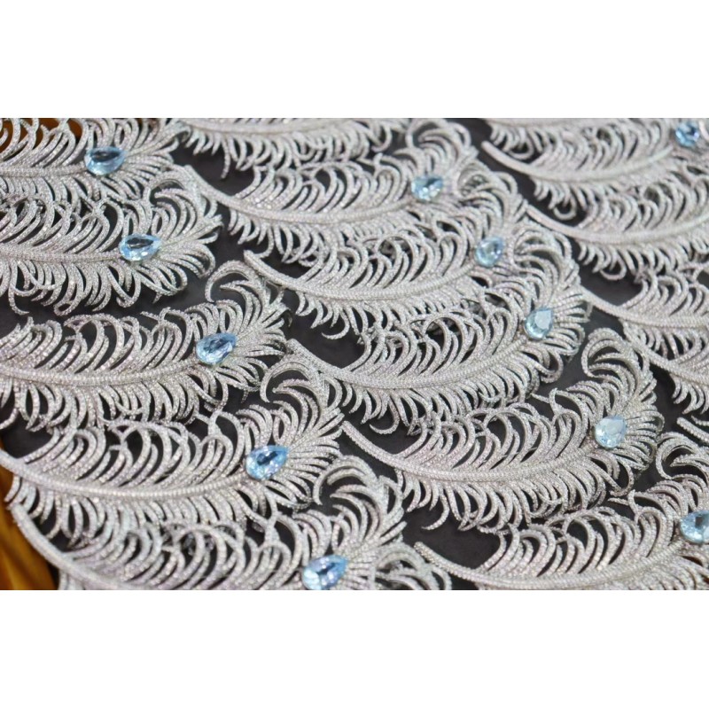 Ruif Jewelry Blue Feather Brooch S925 Silver Brooch Women Jewelry 5A Cubic Zircona Gemstone Fashion Jewelry Ruif Jewelry Blue Feather Brooch S925 Silver Brooch Women Jewelry 5A Cubic Zircona Gemstone Fashion Jewelry