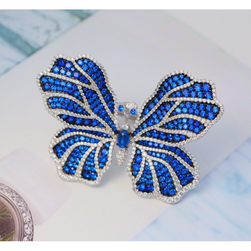 Ruif Jewelry 43x60mm Green/Pink/Blue Butterfly Brooch S925 Silver Brooch Cubic Zircona Gemstone Fashion Jewelry Ruif Jewelry 43x60mm Green/Pink/Blue Butterfly Brooch S925 Silver Brooch Cubic Zircona Gemstone Fashion Jewelry