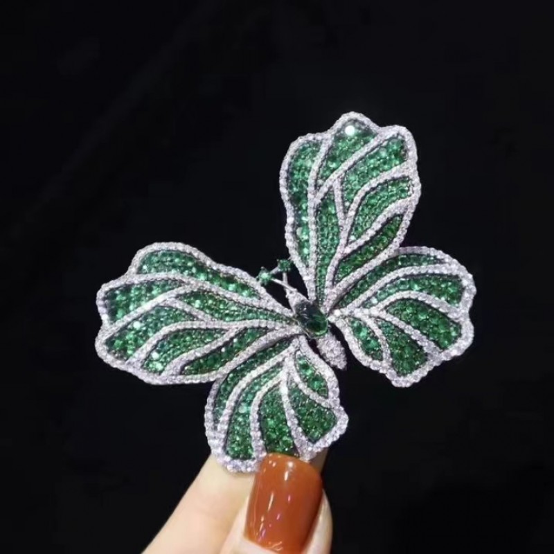 Ruif Jewelry 43x60mm Green/Pink/Blue Butterfly Brooch S925 Silver Brooch Cubic Zircona Gemstone Fashion Jewelry Ruif Jewelry 43x60mm Green/Pink/Blue Butterfly Brooch S925 Silver Brooch Cubic Zircona Gemstone Fashion Jewelry
