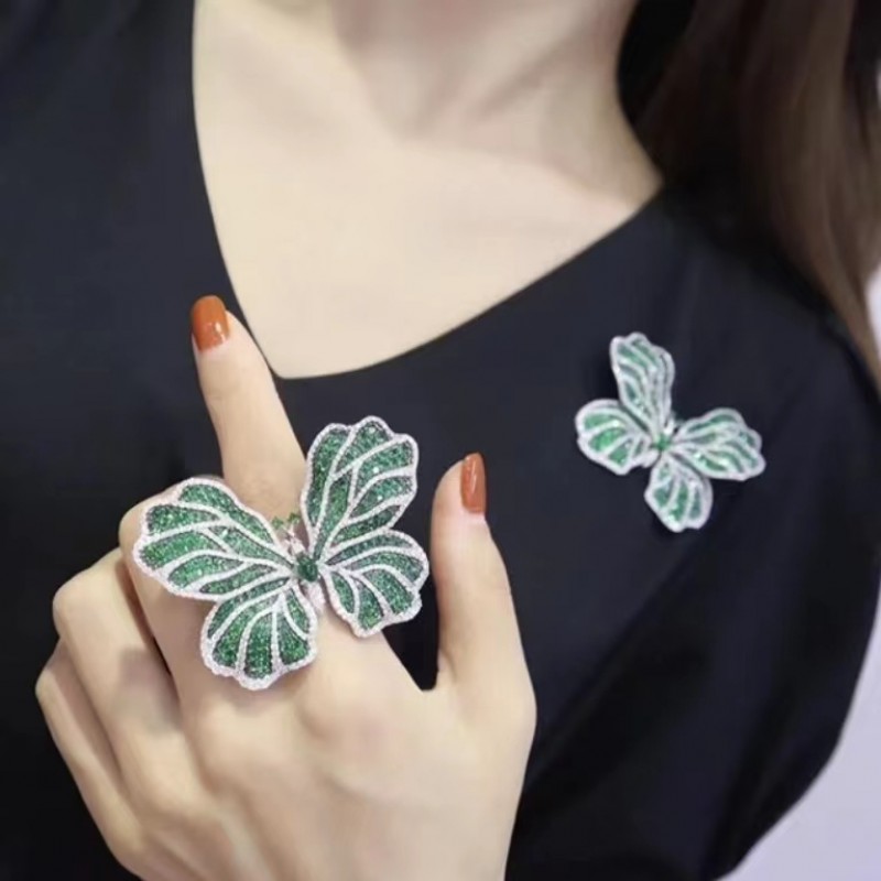 Ruif Jewelry 43x60mm Green/Pink/Blue Butterfly Brooch S925 Silver Brooch Cubic Zircona Gemstone Fashion Jewelry Ruif Jewelry 43x60mm Green/Pink/Blue Butterfly Brooch S925 Silver Brooch Cubic Zircona Gemstone Fashion Jewelry