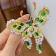 Ruif Jewelry 70x77mm Green Butterfly Brooch S925 Silver Brooch Cubic Zircona Gemstone Fashion Jewelry