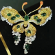 Ruif Jewelry 70x77mm Green Butterfly Brooch S925 Silver Brooch Cubic Zircona Gemstone Fashion Jewelry