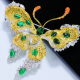 Ruif Jewelry 70x77mm Green Butterfly Brooch S925 Silver Brooch Cubic Zircona Gemstone Fashion Jewelry